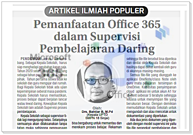 Pemanfaatan Office 365 Dalam Supervisi Pembelajaran Daring